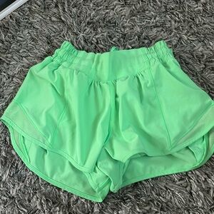 light green lulu shorts